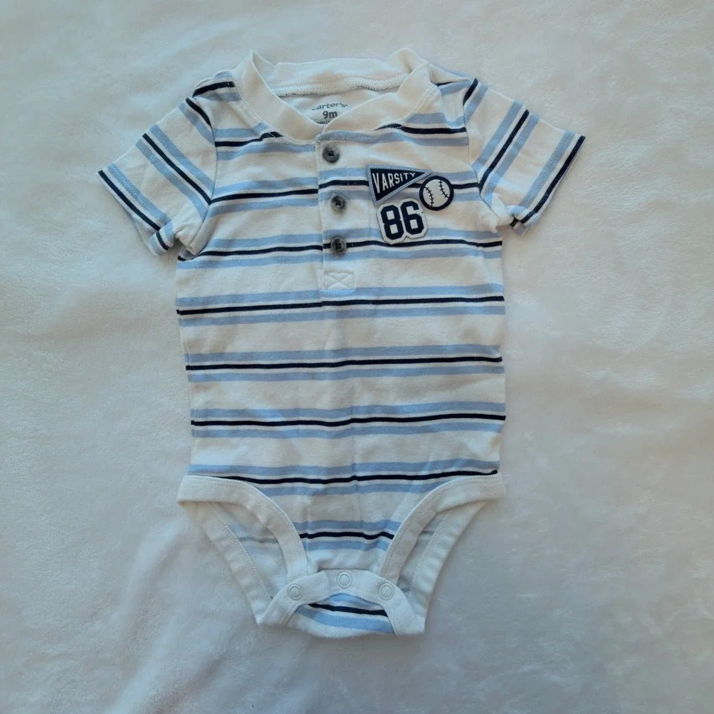 Carter's Baby Essentials Clothing Lot Boy 9M Blue Green Good Alligator Sport